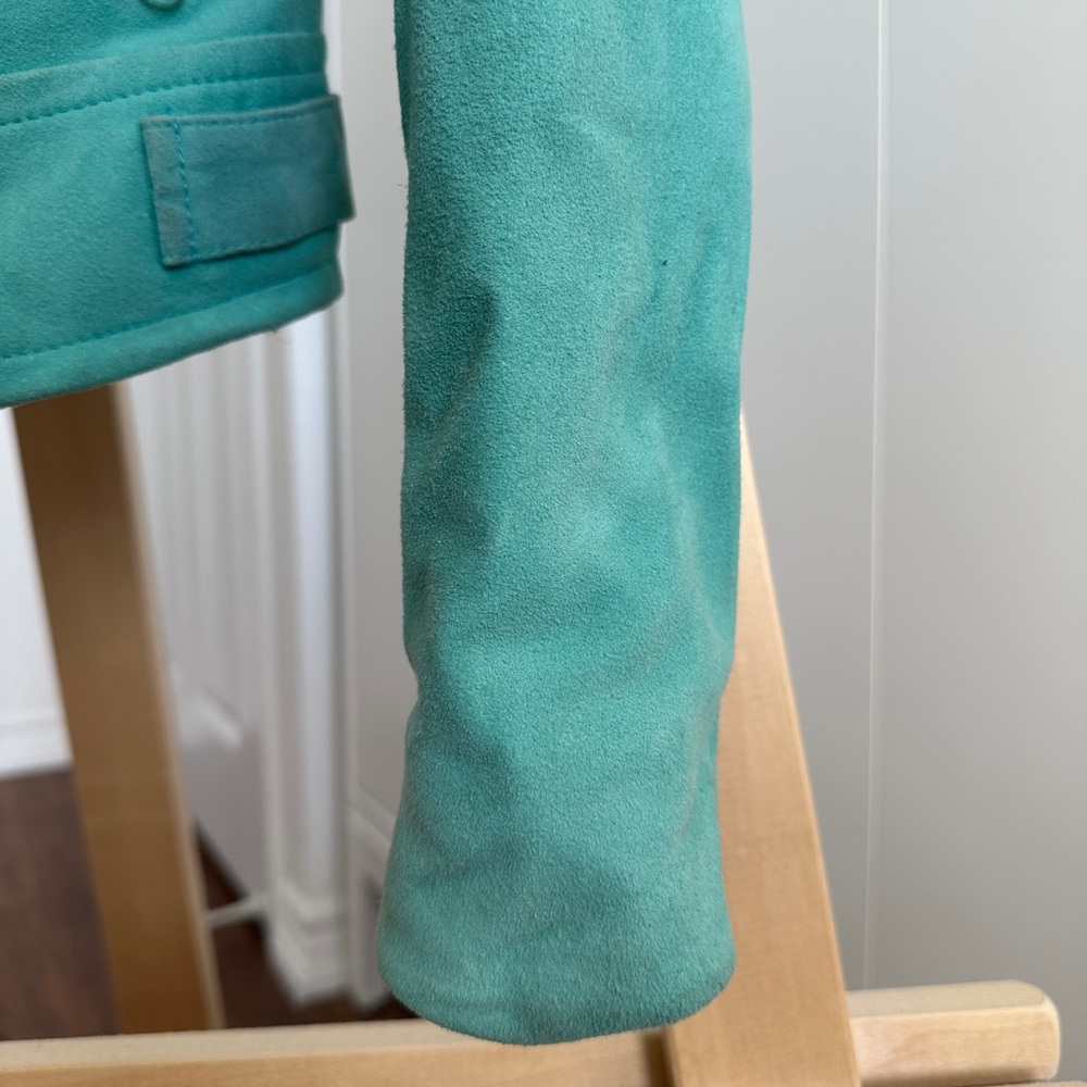 Mackage Freda Turqoise Suede Jacket 100% GOAT Skin - Picture 3 of 13